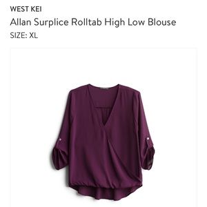 Allan Surplice Rolltab High Low Blouse